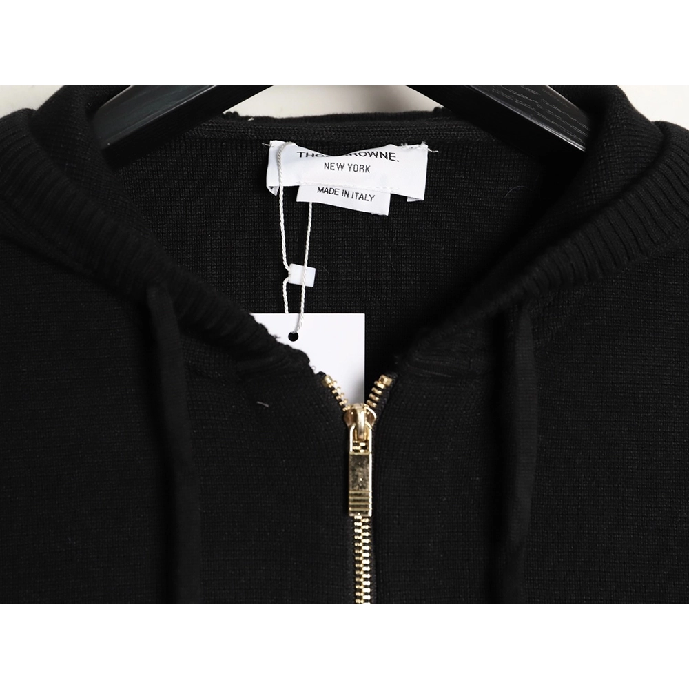 Thom Browne Double-Sleeve Label Zipper Cardigan Wool Blend Sweater TSK3,Thom Browne