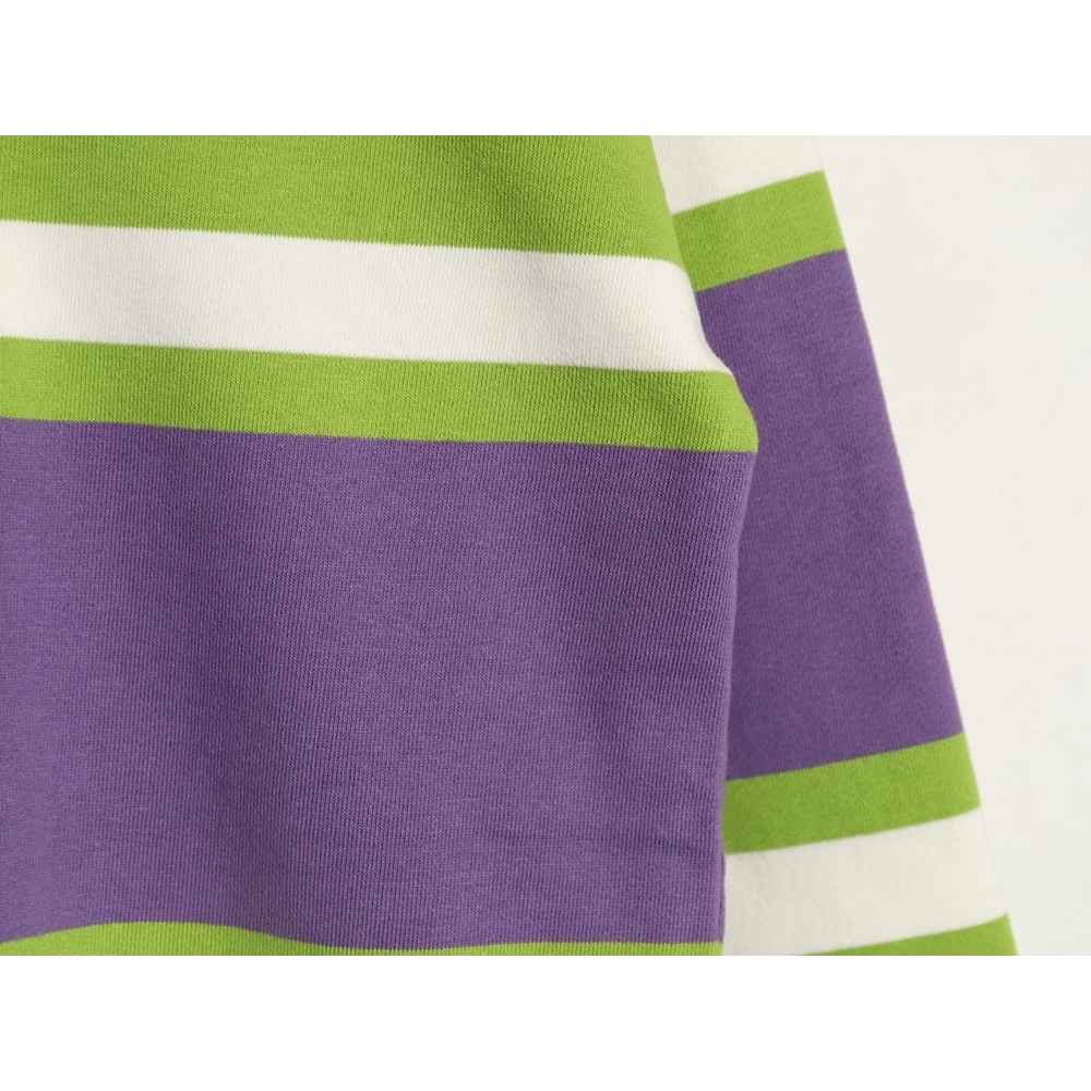 Loewe Embroidered Logo Color Block Striped Polo Sweatshirt,Loewe