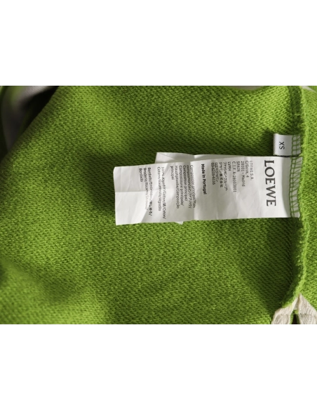 Loewe Embroidered Logo Color Block Striped Polo Sweatshirt,Loewe
