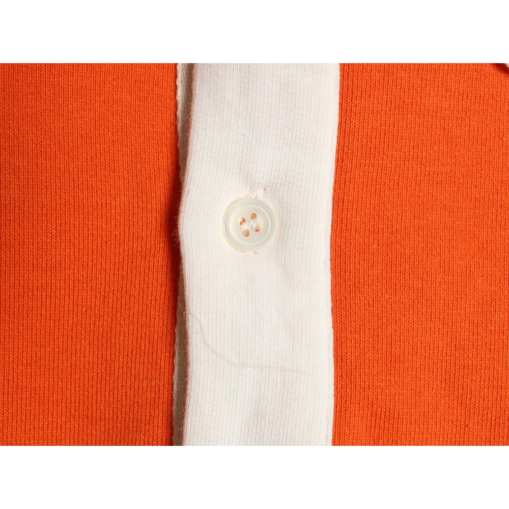 Loewe Embroidered Logo Color Block Striped Polo Sweatshirt TSK1,Loewe