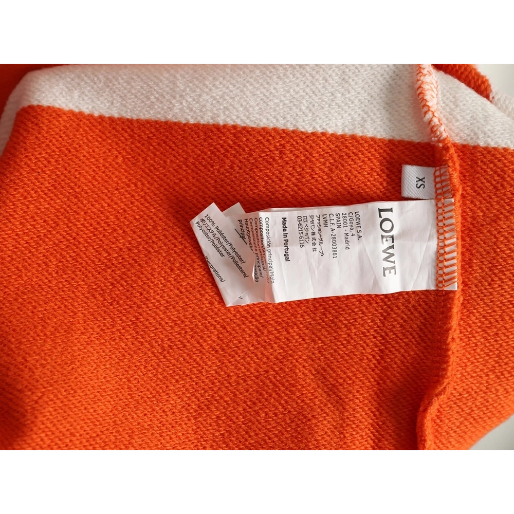 Loewe Embroidered Logo Color Block Striped Polo Sweatshirt TSK1,Loewe