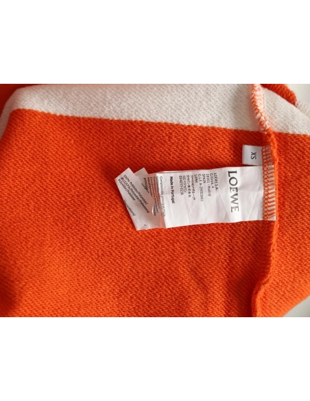 Loewe Embroidered Logo Color Block Striped Polo Sweatshirt TSK1,Loewe