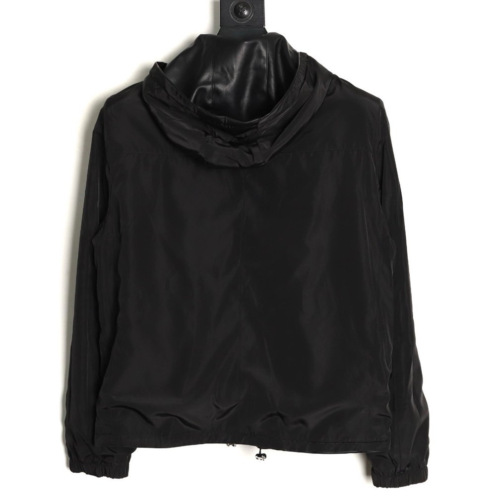 Prada Reversible Leather Nylon Hooded Jacket,Prada