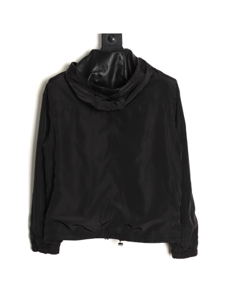 Prada Reversible Leather Nylon Hooded Jacket,Prada
