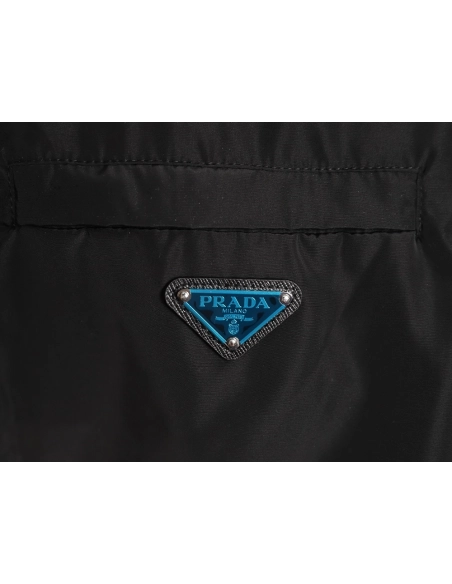 Prada Reversible Leather Nylon Hooded Jacket,Prada