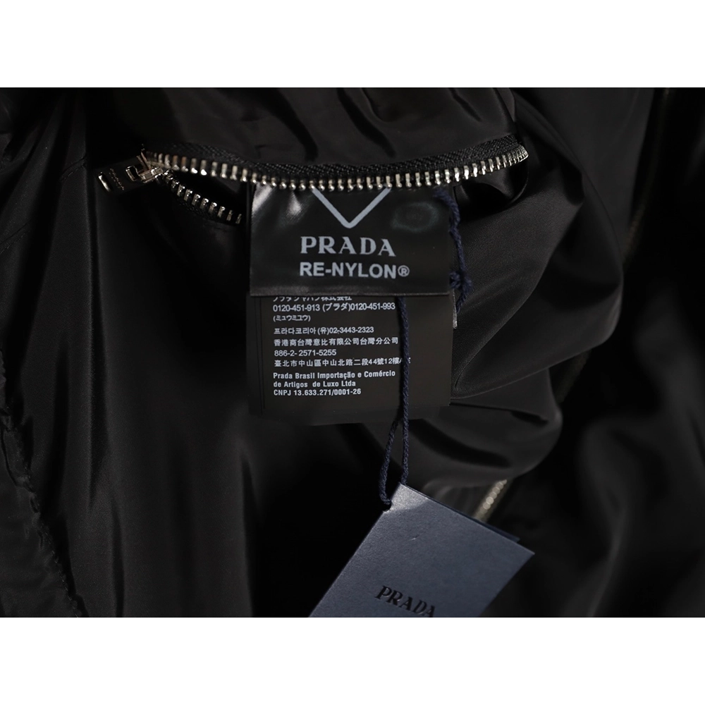 Prada Reversible Leather Nylon Hooded Jacket,Prada