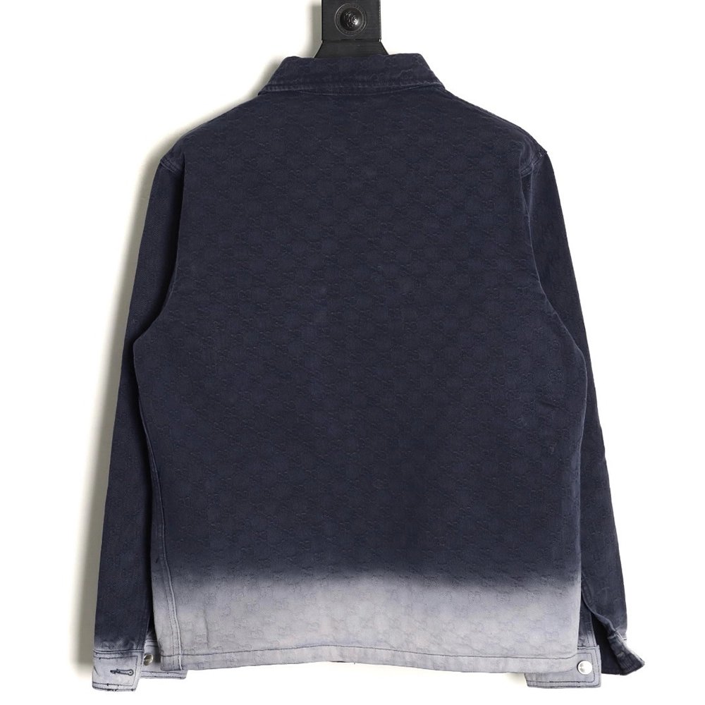 Gucci all-over print jacquard gradient denim jacket,Gucci