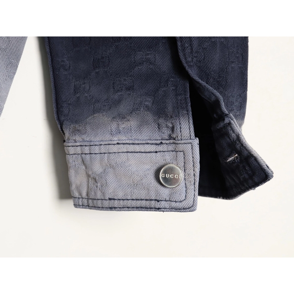Gucci all-over print jacquard gradient denim jacket,Gucci