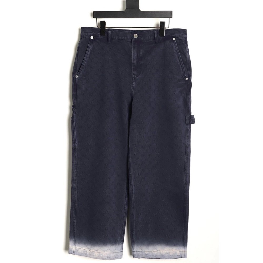 Gucci all-over jacquard gradient denim jeans,Gucci