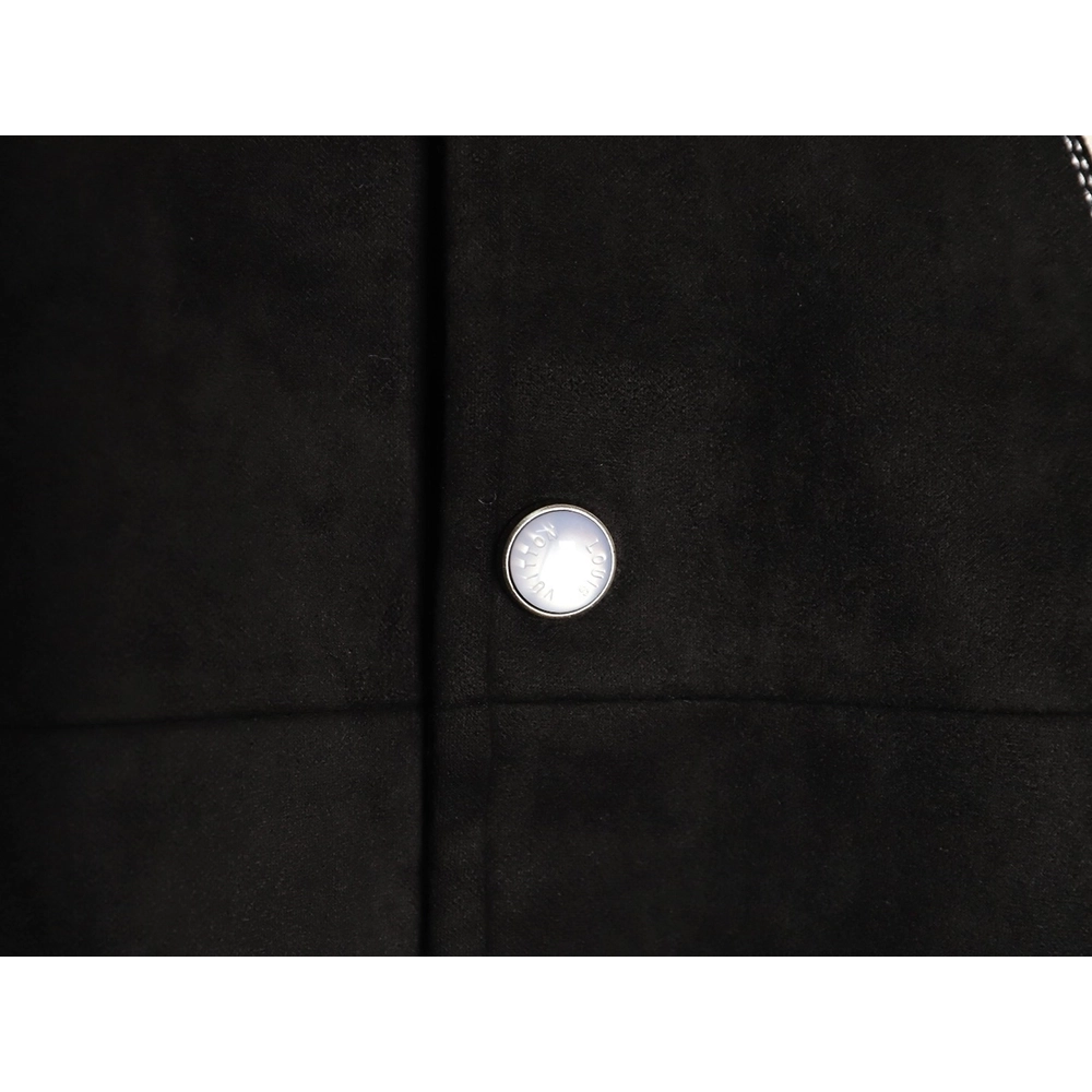 Louis Vuitton four-leaf clover diamond-encrusted suede baseball jacket,Louis Vuitton