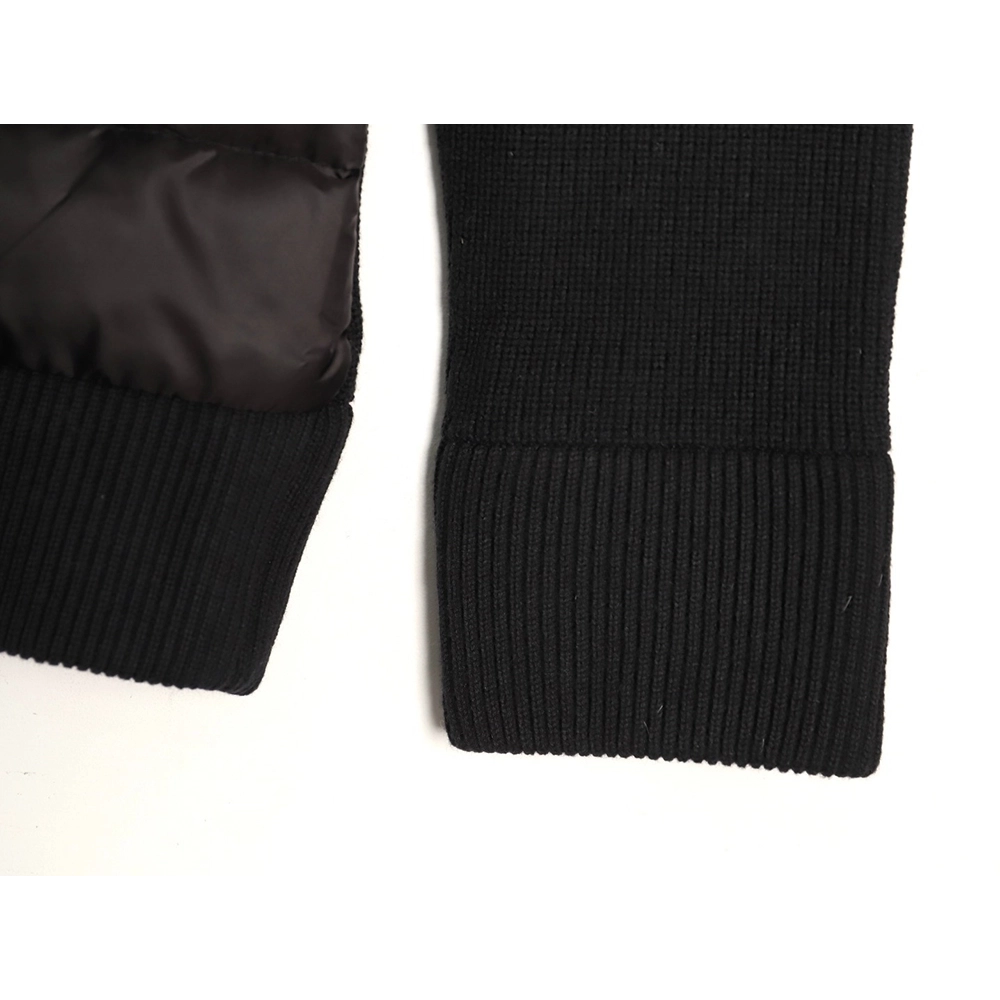 Moncler Patchwork Sleeve Knit Hooded Lightweight Down Jacket,Moncler