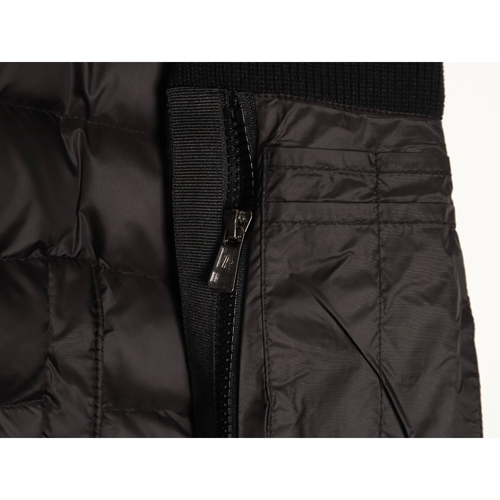 Moncler Patchwork Sleeve Knit Hooded Lightweight Down Jacket,Moncler