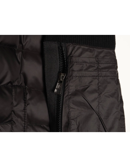 Moncler Patchwork Sleeve Knit Hooded Lightweight Down Jacket,Moncler