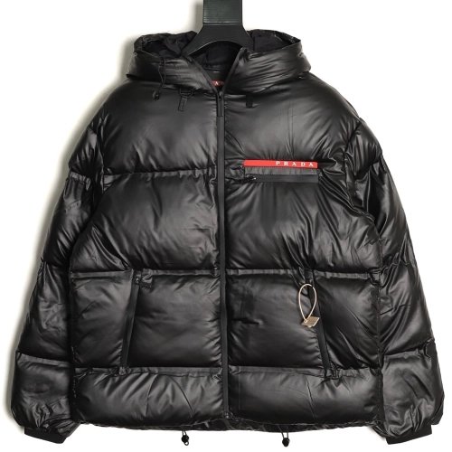 Prada red stripe down jacket,Prada
