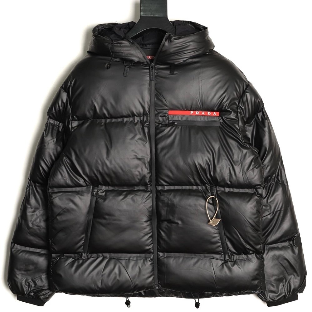 Prada red stripe down jacket,Prada