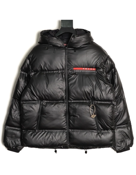 Prada red stripe down jacket,Prada