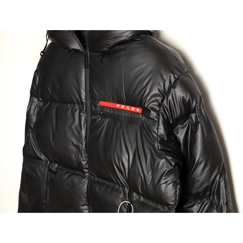 Prada red stripe down jacket,Prada