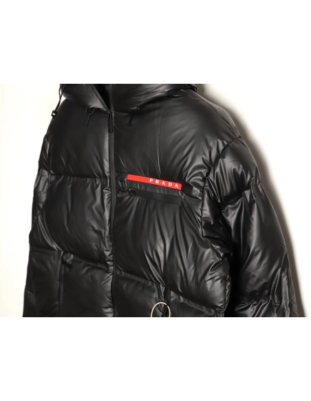 Prada red stripe down jacket,Prada