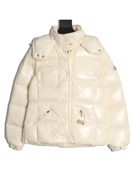 Moncler Glareins Womens Knitted Trim Hooded Cropped Down Jacket TSK1,Moncler