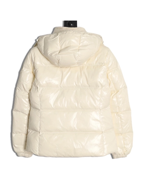 Moncler Glareins Womens Knitted Trim Hooded Cropped Down Jacket TSK1,Moncler