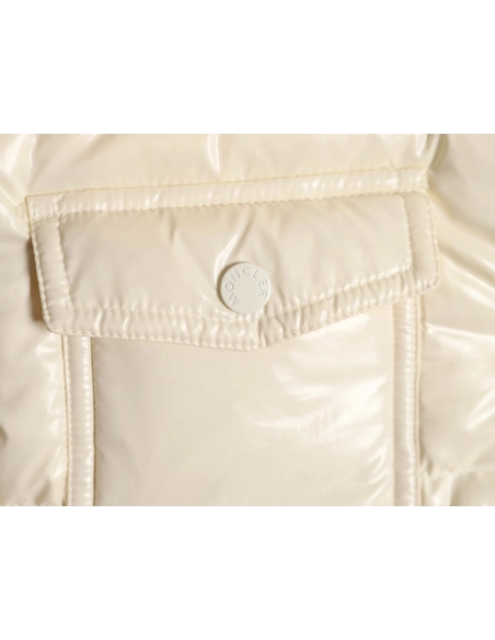 Moncler Glareins Womens Knitted Trim Hooded Cropped Down Jacket TSK1,Moncler
