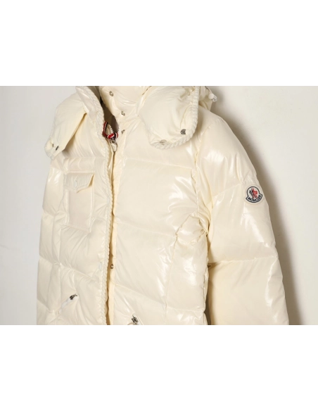 Moncler Glareins Womens Knitted Trim Hooded Cropped Down Jacket TSK1,Moncler