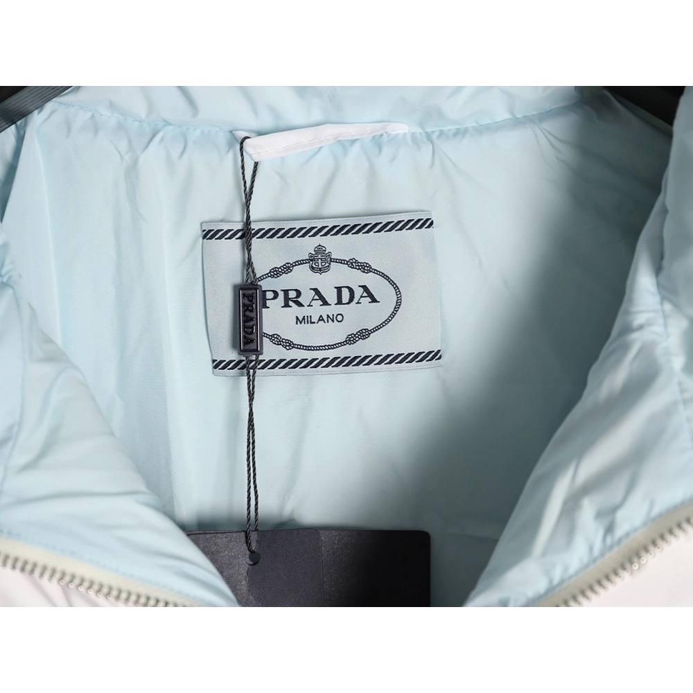 Prada Womens Triangle Logo Stand Collar Down Jacket,Prada