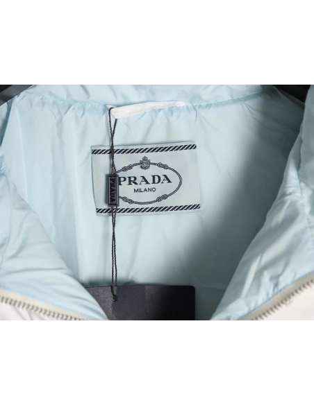 Prada Womens Triangle Logo Stand Collar Down Jacket,Prada