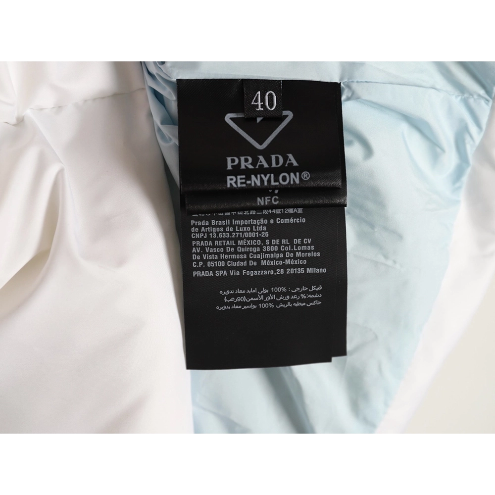 Prada Womens Triangle Logo Stand Collar Down Jacket,Prada