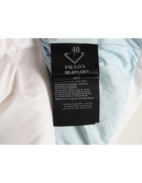 Prada Womens Triangle Logo Stand Collar Down Jacket,Prada