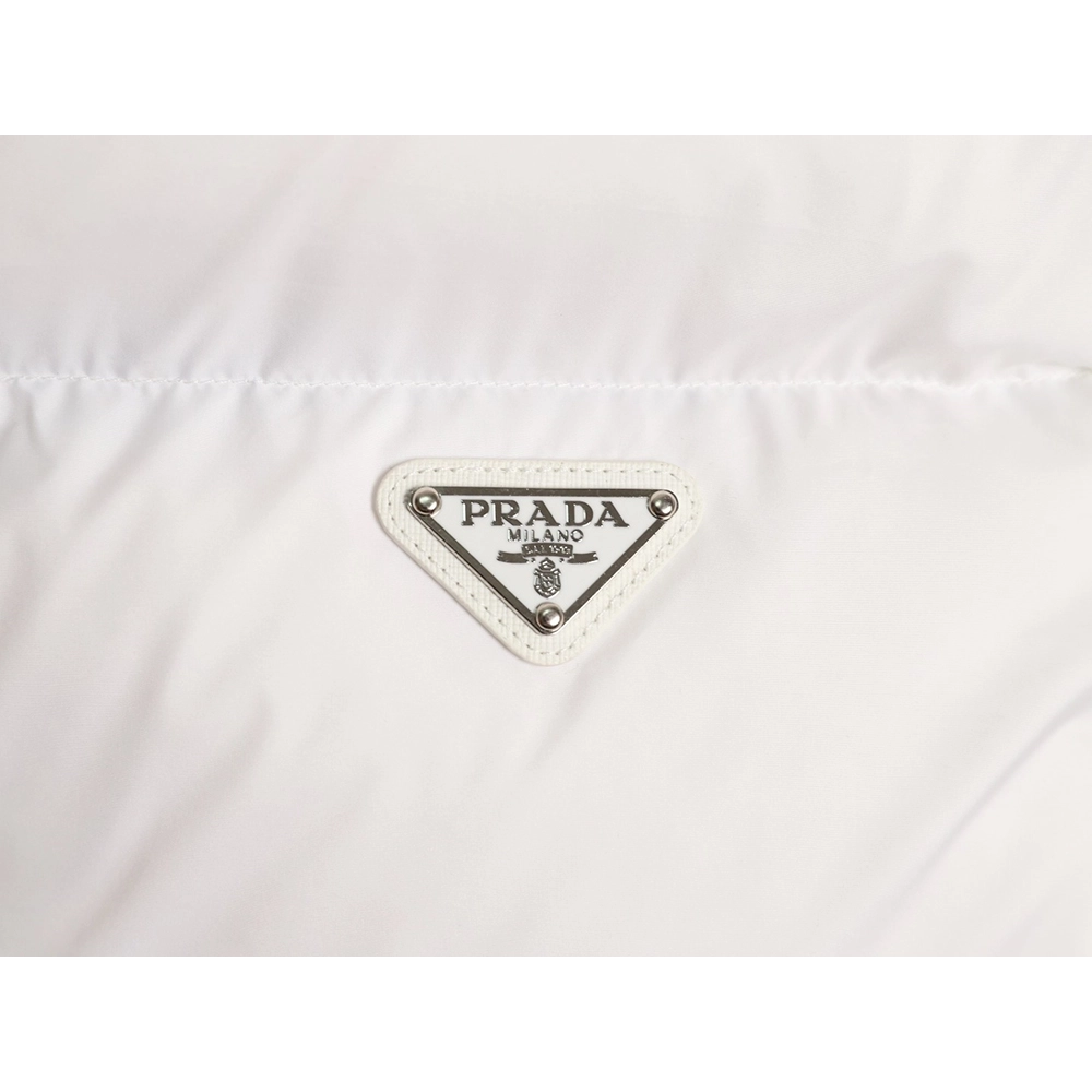 Prada Womens Triangle Logo Stand Collar Down Jacket,Prada