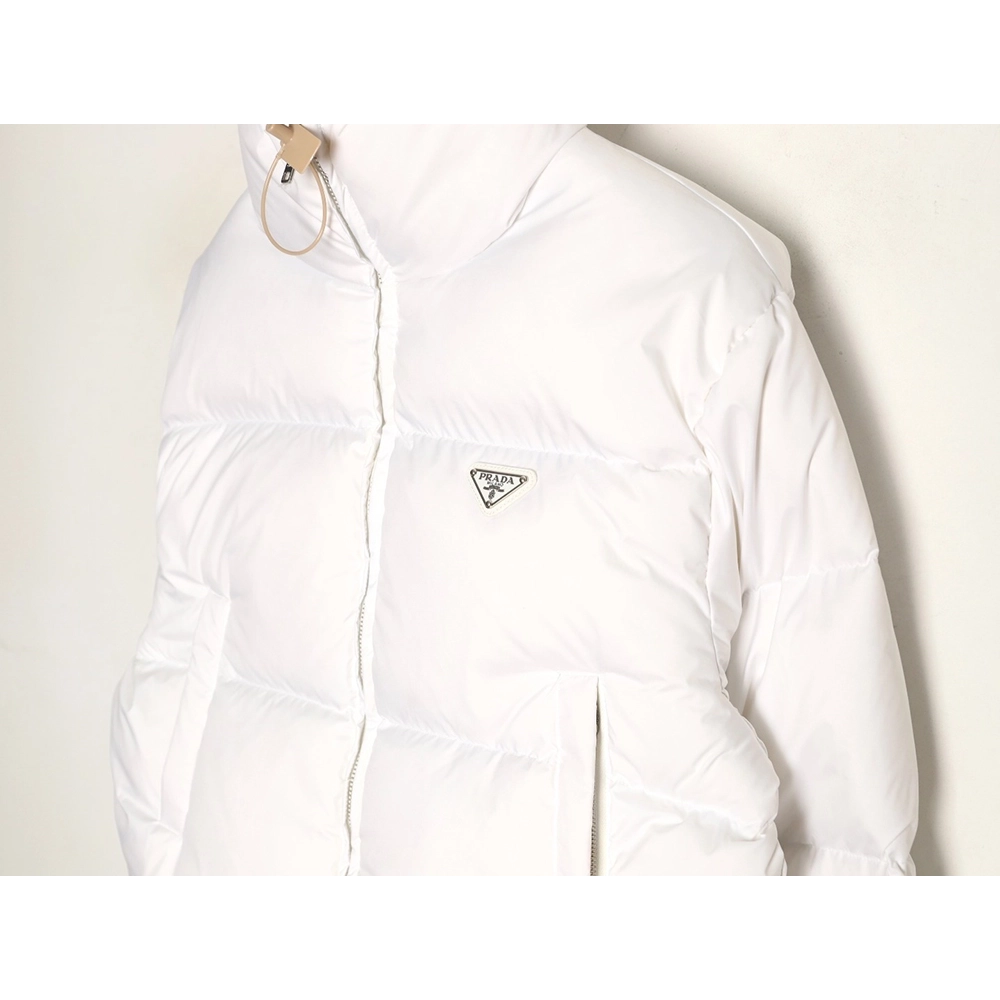 Prada Womens Triangle Logo Stand Collar Down Jacket,Prada