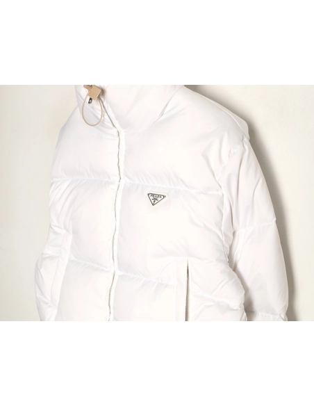 Prada Womens Triangle Logo Stand Collar Down Jacket,Prada