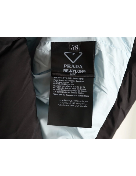 Prada Womens Triangle Logo Stand Collar Down Jacket TSK1,Prada