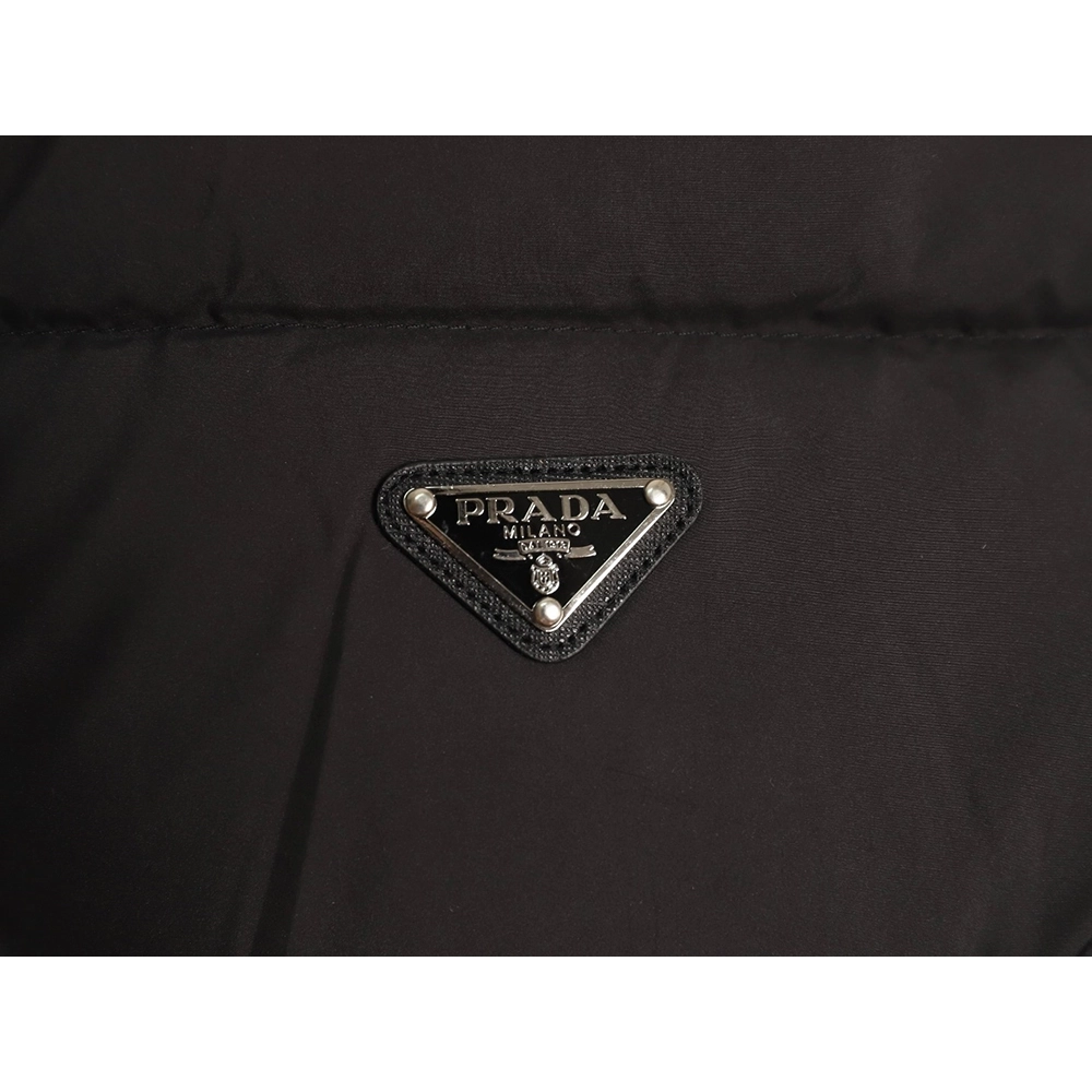 Prada Womens Triangle Logo Stand Collar Down Jacket TSK1,Prada