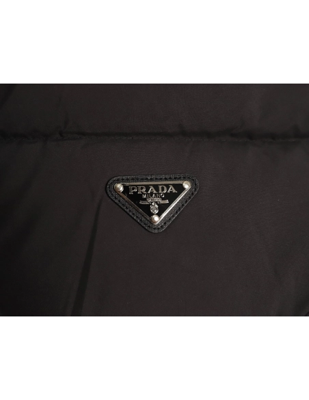 Prada Womens Triangle Logo Stand Collar Down Jacket TSK1,Prada