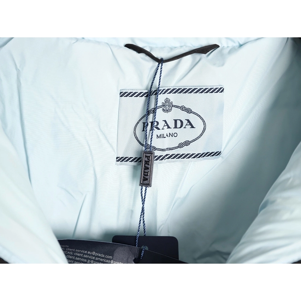 Prada Womens Triangle Logo Stand Collar Down Jacket TSK1,Prada