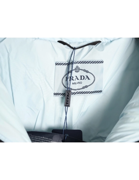 Prada Womens Triangle Logo Stand Collar Down Jacket TSK1,Prada