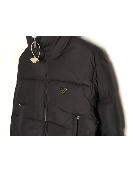 Prada Womens Triangle Logo Stand Collar Down Jacket TSK1,Prada