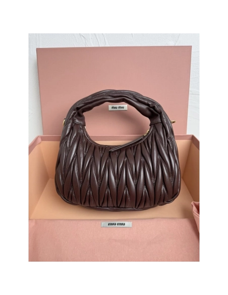 Miu Miu Wander matelass¨¦ nappa leather hobo Bags 5BC125 23X13X7cm,Miu Miu Bags