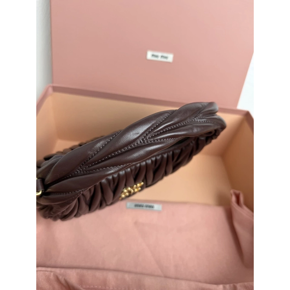 Miu Miu Wander matelass¨¦ nappa leather hobo Bags 5BC125 23X13X7cm,Miu Miu Bags