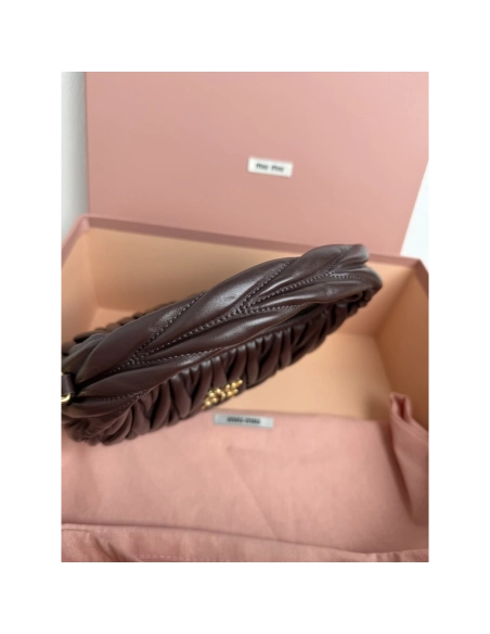 Miu Miu Wander matelass¨¦ nappa leather hobo Bags 5BC125 23X13X7cm,Miu Miu Bags