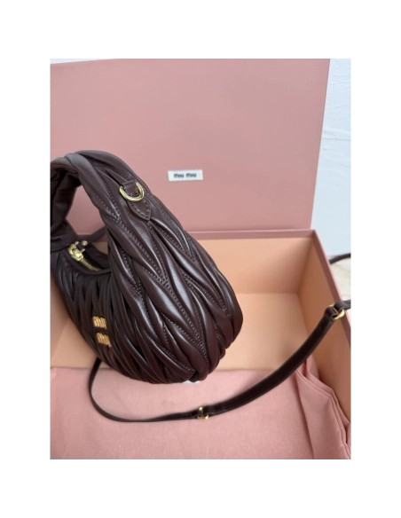 Miu Miu Wander matelass¨¦ nappa leather hobo Bags 5BC125 23X13X7cm,Miu Miu Bags