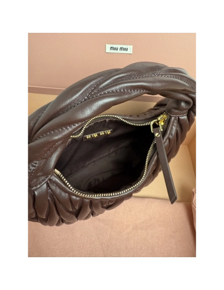 Miu Miu Wander matelass¨¦ nappa leather hobo Bags 5BC125 23X13X7cm,Miu Miu Bags