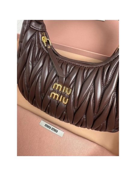 Miu Miu Wander matelass¨¦ nappa leather hobo Bags 5BC125 23X13X7cm,Miu Miu Bags