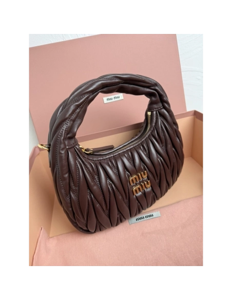 Miu Miu Wander matelass¨¦ nappa leather hobo Bags 5BC125 23X13X7cm,Miu Miu Bags