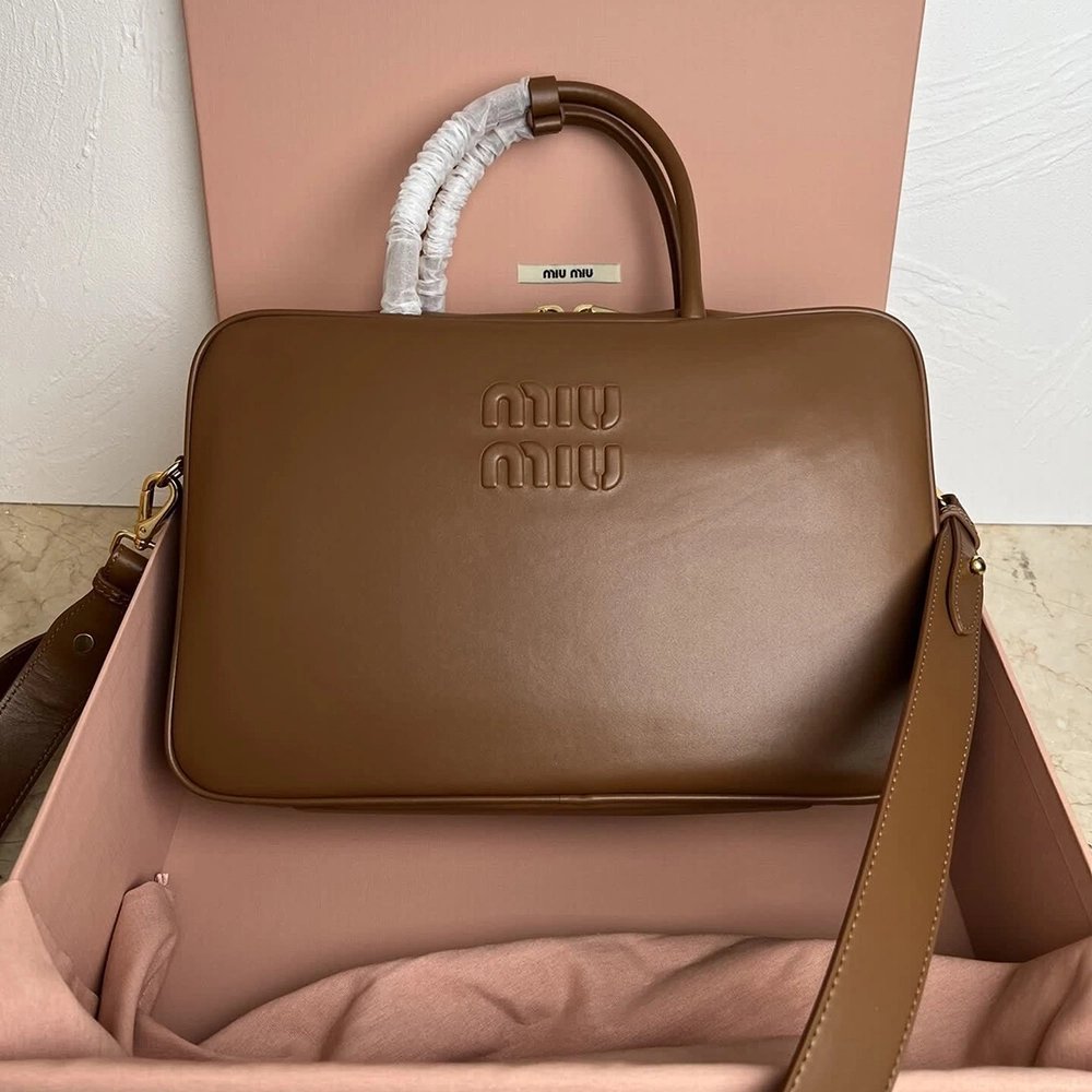 Miu Miu Leather Bow Bags 5BB117 34.5X12X23cm,Miu Miu Bags