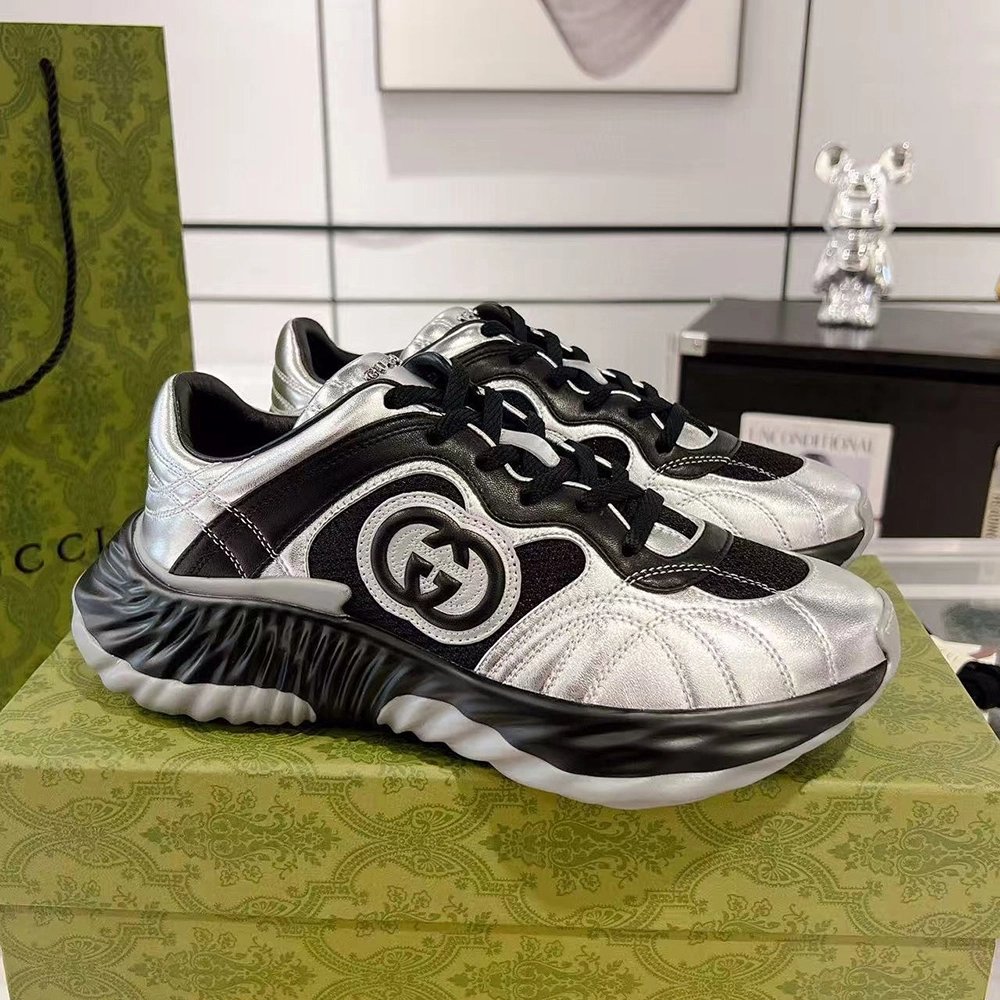 Gucci Ripple Leather Low-Top Casual Shoes,GUCCI SHOES