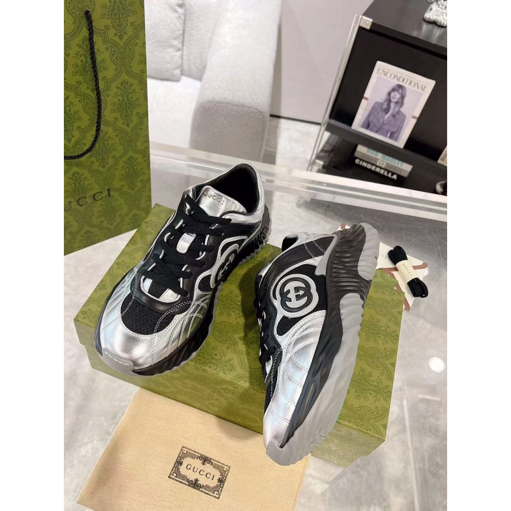 Gucci Ripple Leather Low-Top Casual Shoes,GUCCI SHOES