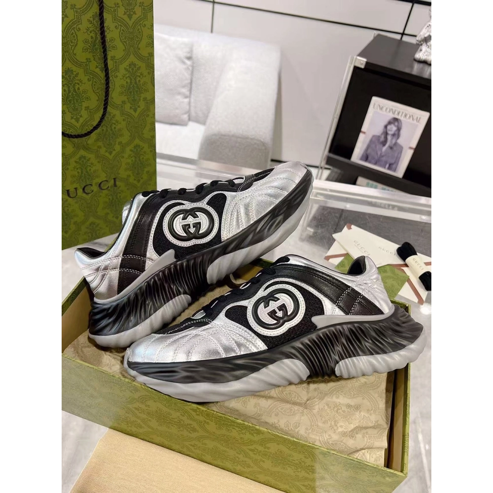 Gucci Ripple Leather Low-Top Casual Shoes,GUCCI SHOES